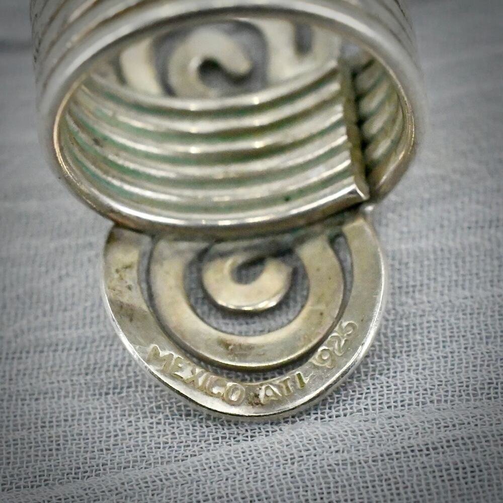 Vintage ATI Mexico 925 Sterling Silver Ring Modernist Swirl Size 6 9.4g - Picture 8 of 11